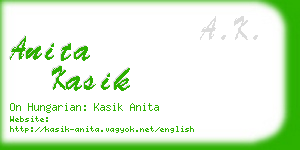 anita kasik business card